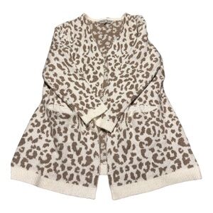 Absolutely Famous Open Cardigan Soft Knitted Cheetah Size 2X Cozy Animal Print
